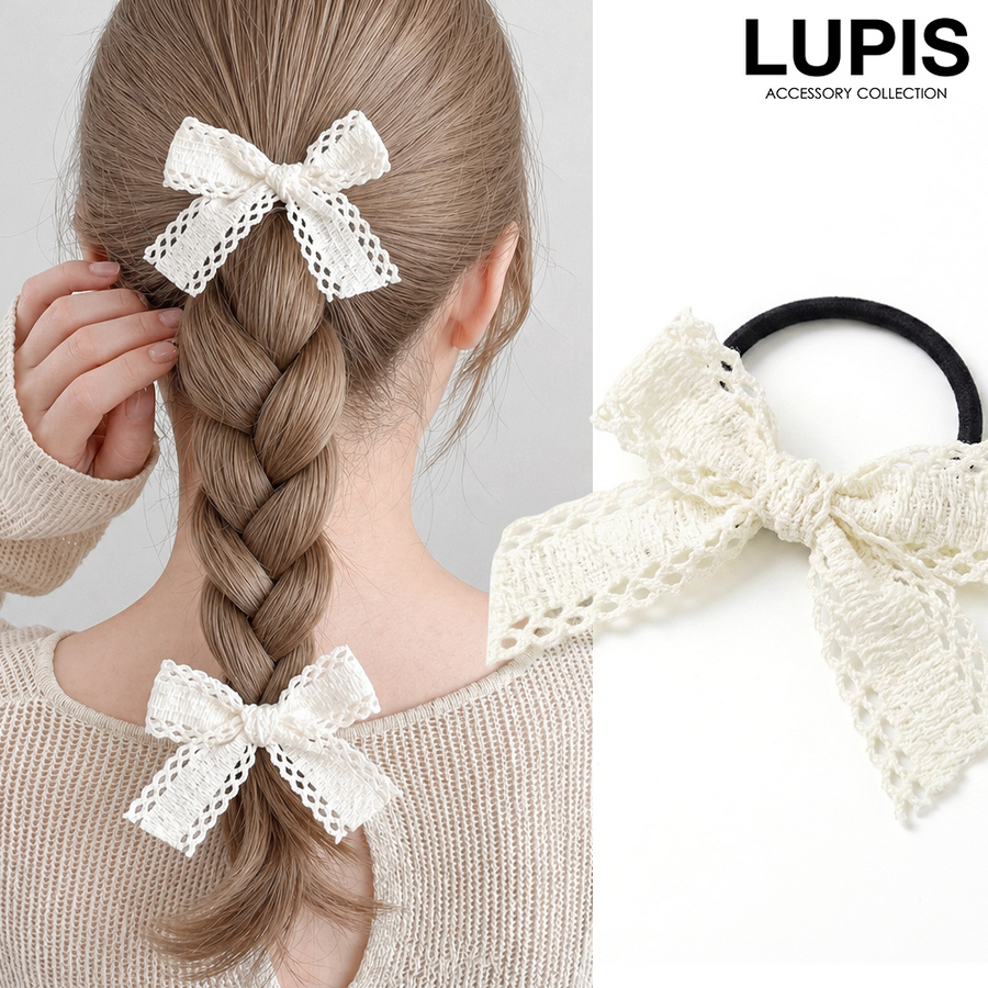LUPIS（ルピス） ヘアゴム ヘアアクセサリー リボン レース コットン