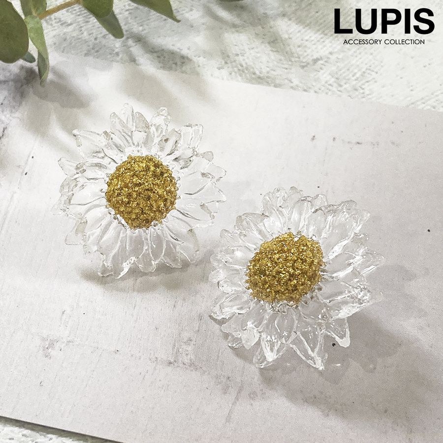 LUPIS（ルピス） ピアス レディース クリア 透明 フラワー 大ぶり