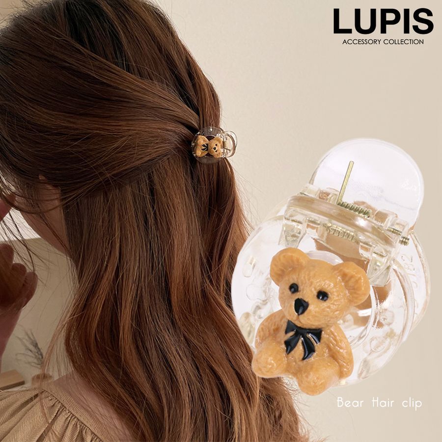 ヘアクリップ ミニクリップ ミニバンスクリップ プチ くま ベア 韓国っぽ かわいい おしゃれ 小さめ ルピス LUPIS :v1600:LUPIS  Yahoo!店 - 通販 - Yahoo!ショッピング