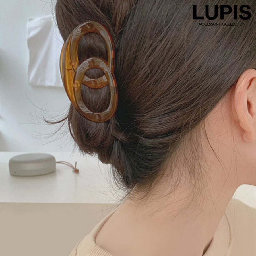 バンスクリップ ヘアクリップ ヘアアクセサリー ツインオーバル ブラウン シンプル オフィス 学校 ルピス LUPIS :v1605:LUPIS  Yahoo!店 - 通販 - Yahoo!ショッピング