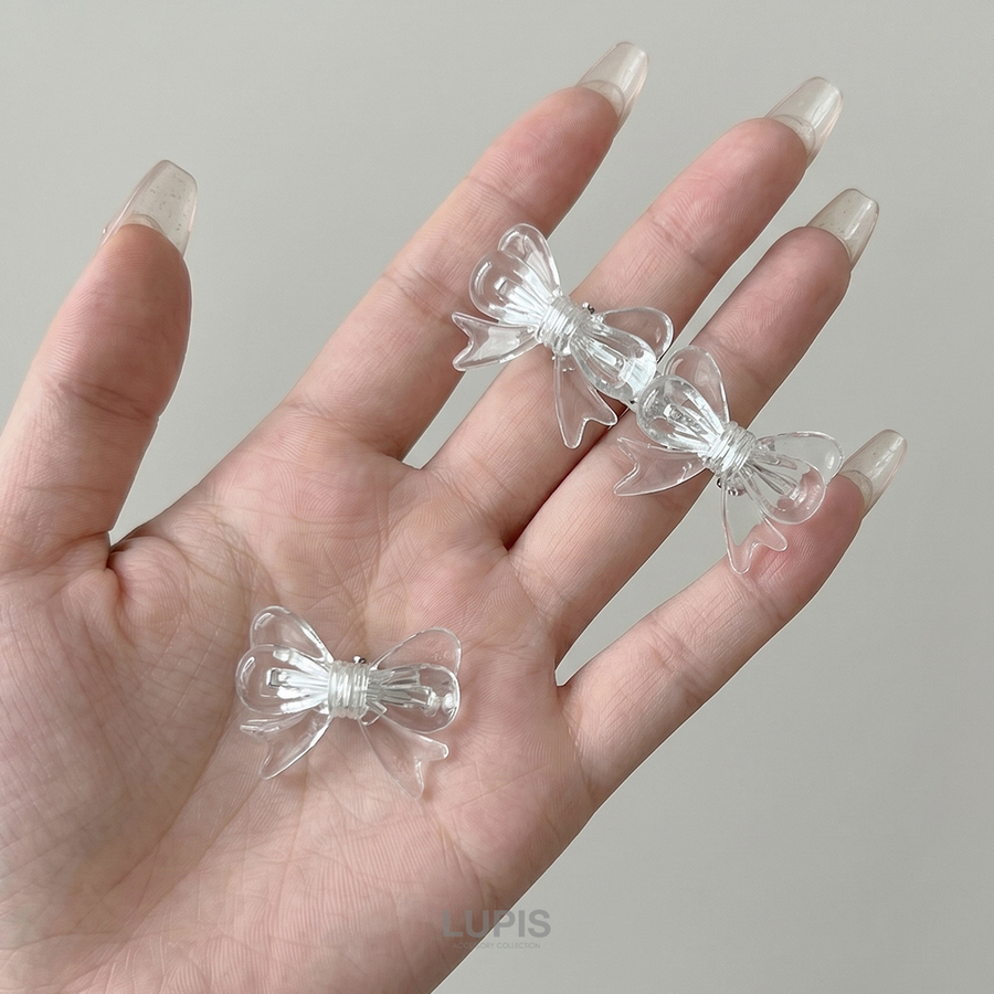 LUPIS（ルピス） ヘアアクセサリー ヘアクリップ リボン クリア 透明