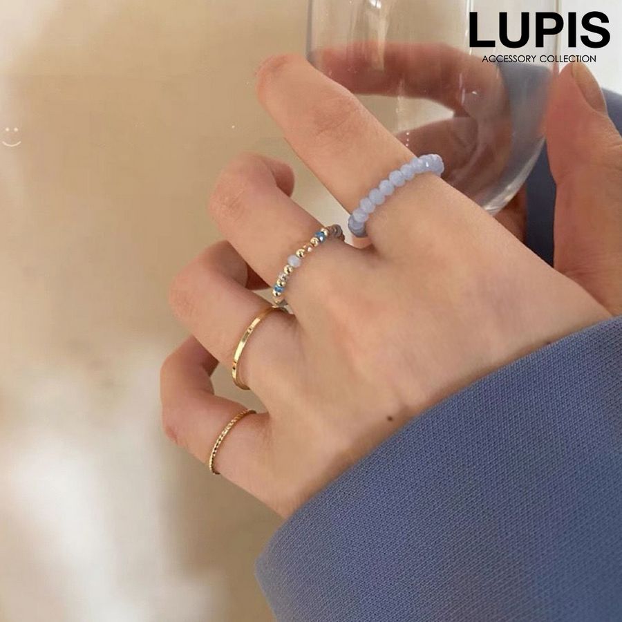 ファッション 通販 指輪 リング LUPIS セット 華奢 メタル レディース ビーズリング アクセサリー