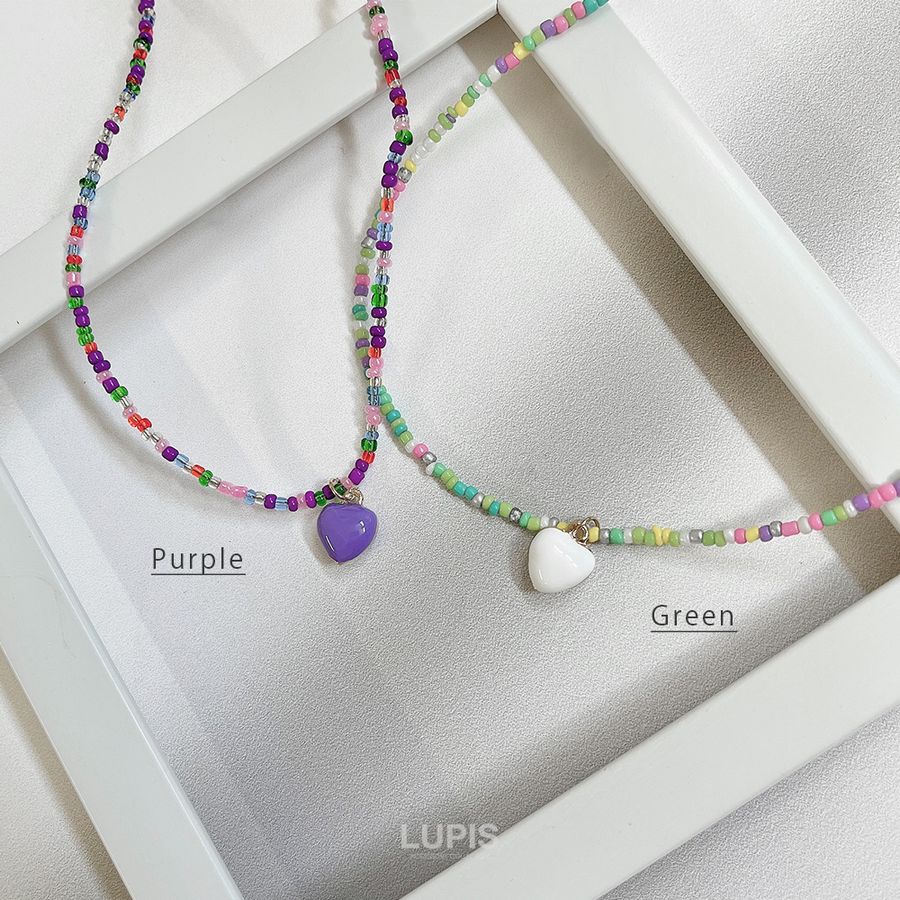 LUPIS（ルピス） ネックレス レディース ビーズネックレス ハート