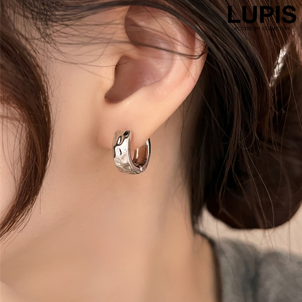 LUPIS（ルピス） ピアス レディース フープピアス メタル たたき加工
