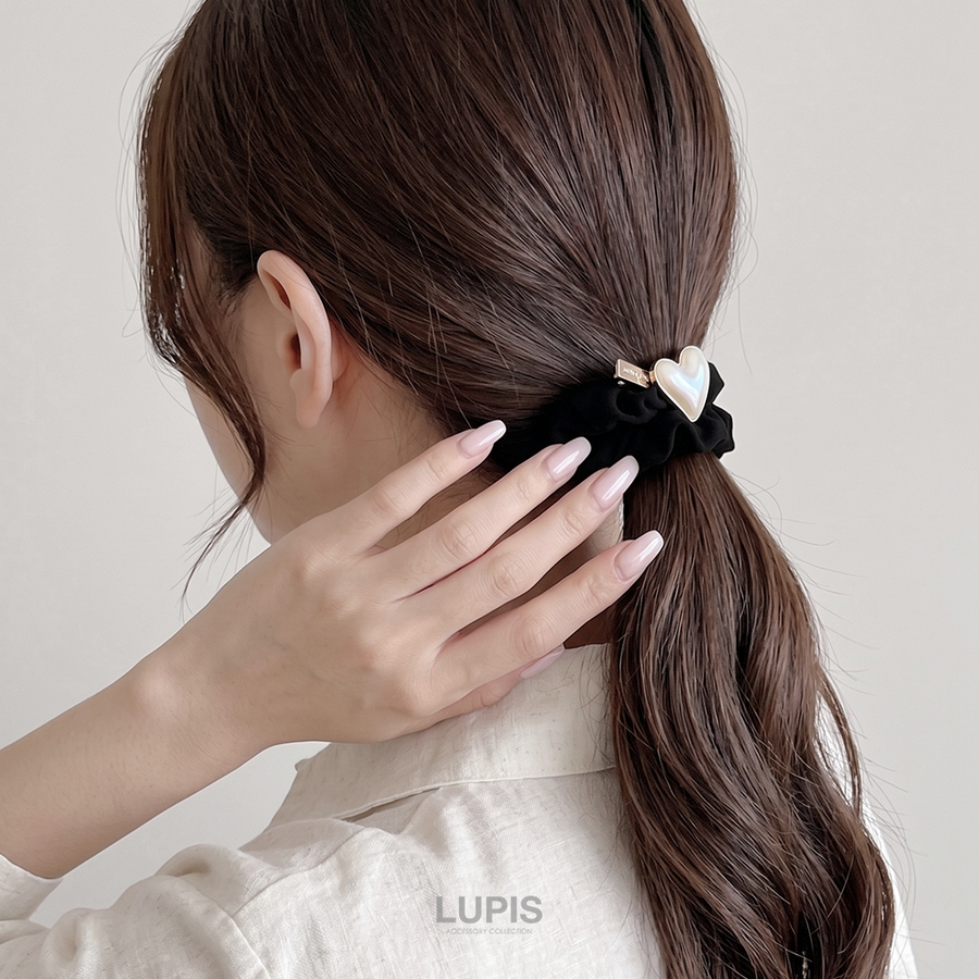 LUPIS（ルピス） ヘアアクセサリー シュシュ ヘアゴム ハート オーロラ