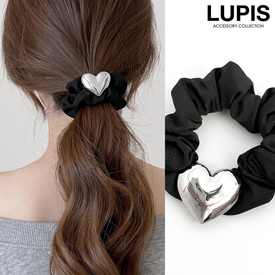 LUPIS（ルピス） シュシュ ヘアゴム ヘアアクセサリー メタル ハート