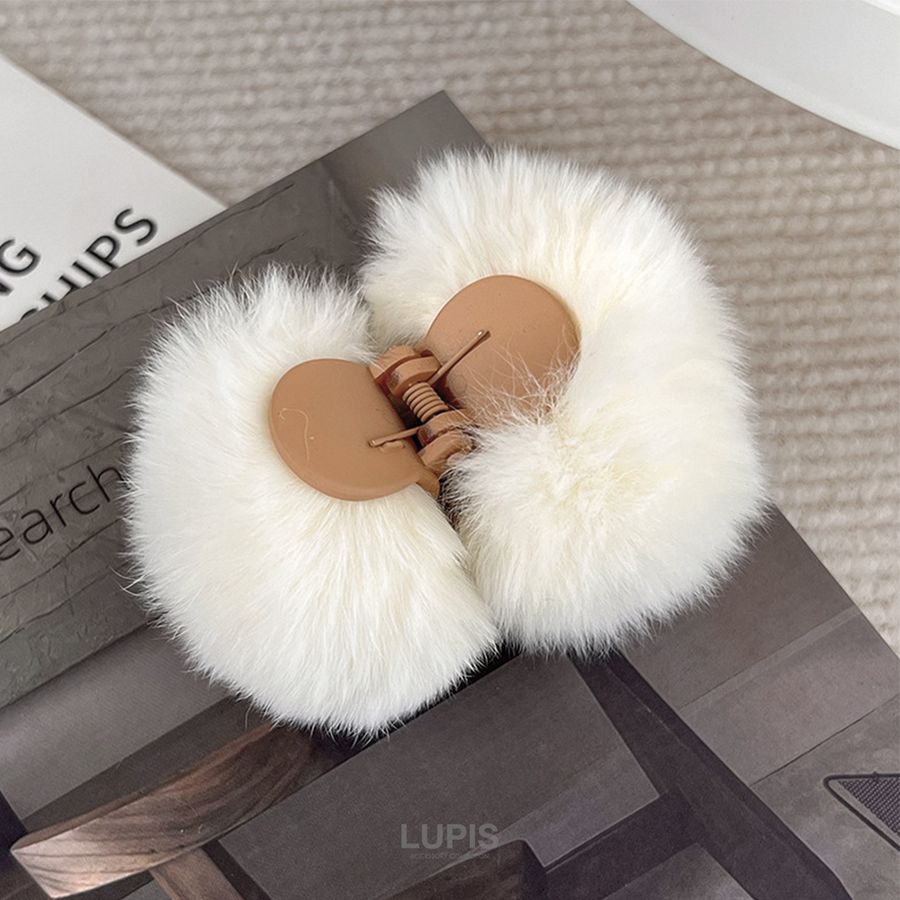LUPIS ヘアアクセサリー ヘアクリップ バンスクリップ ポンポン ファー