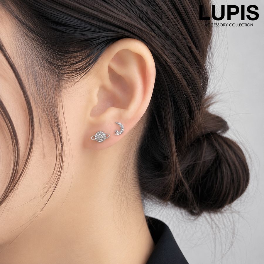 LUPIS（ルピス） ピアス レディース ギャラクシー 惑星 三日月 ムーン
