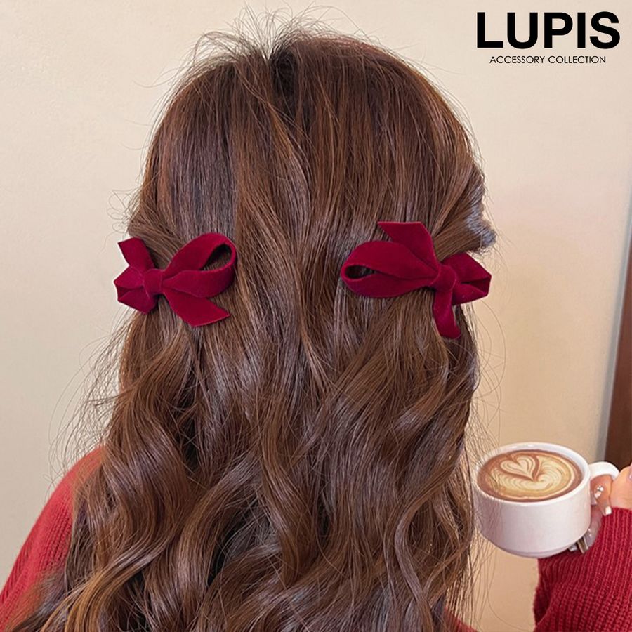 LUPIS（ルピス） ヘアアクセサリー ヘアクリップ リボン ベロア 上品