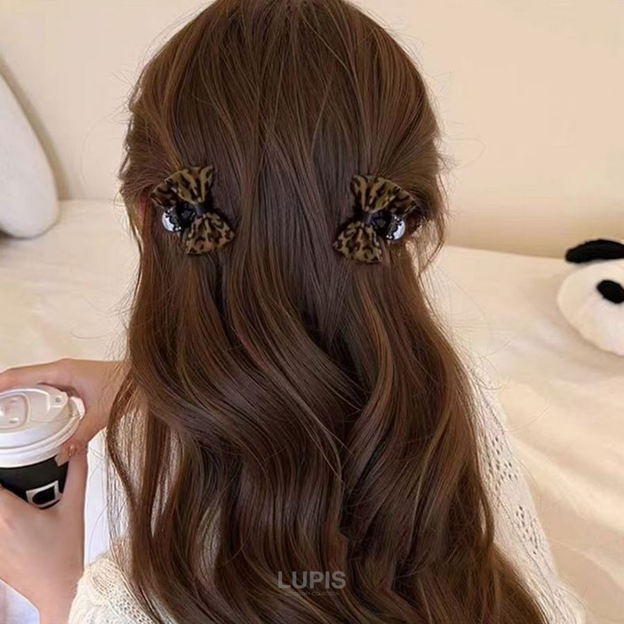 LUPIS（ルピス） ヘアアクセサリー ヘアクリップ リボン レオパード 豹
