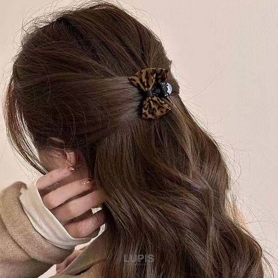 LUPIS（ルピス） ヘアアクセサリー ヘアクリップ リボン レオパード 豹