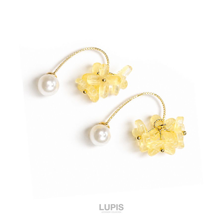 るるべちゃん　アーティフィシャルフラワーブーケ ブートニア付　パールピアス LUPIS（ルピス） ピアス レディース フラワー ブーケ パール かわいい