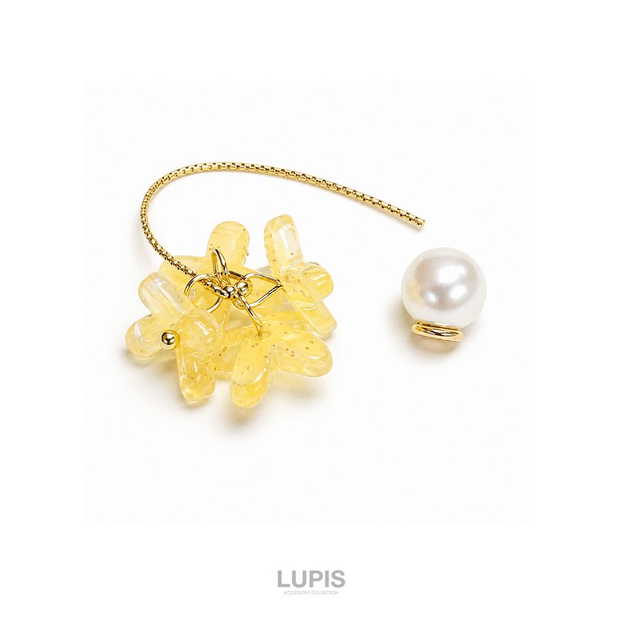 るるべちゃん　アーティフィシャルフラワーブーケ ブートニア付　パールピアス LUPIS（ルピス） ピアス レディース フラワー ブーケ パール かわいい