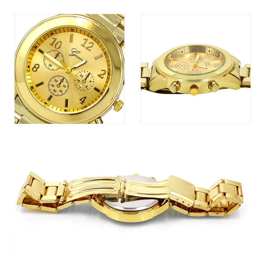 腕時計 レディース 時計 安い ゴールド シルバー クロノ サンレイ