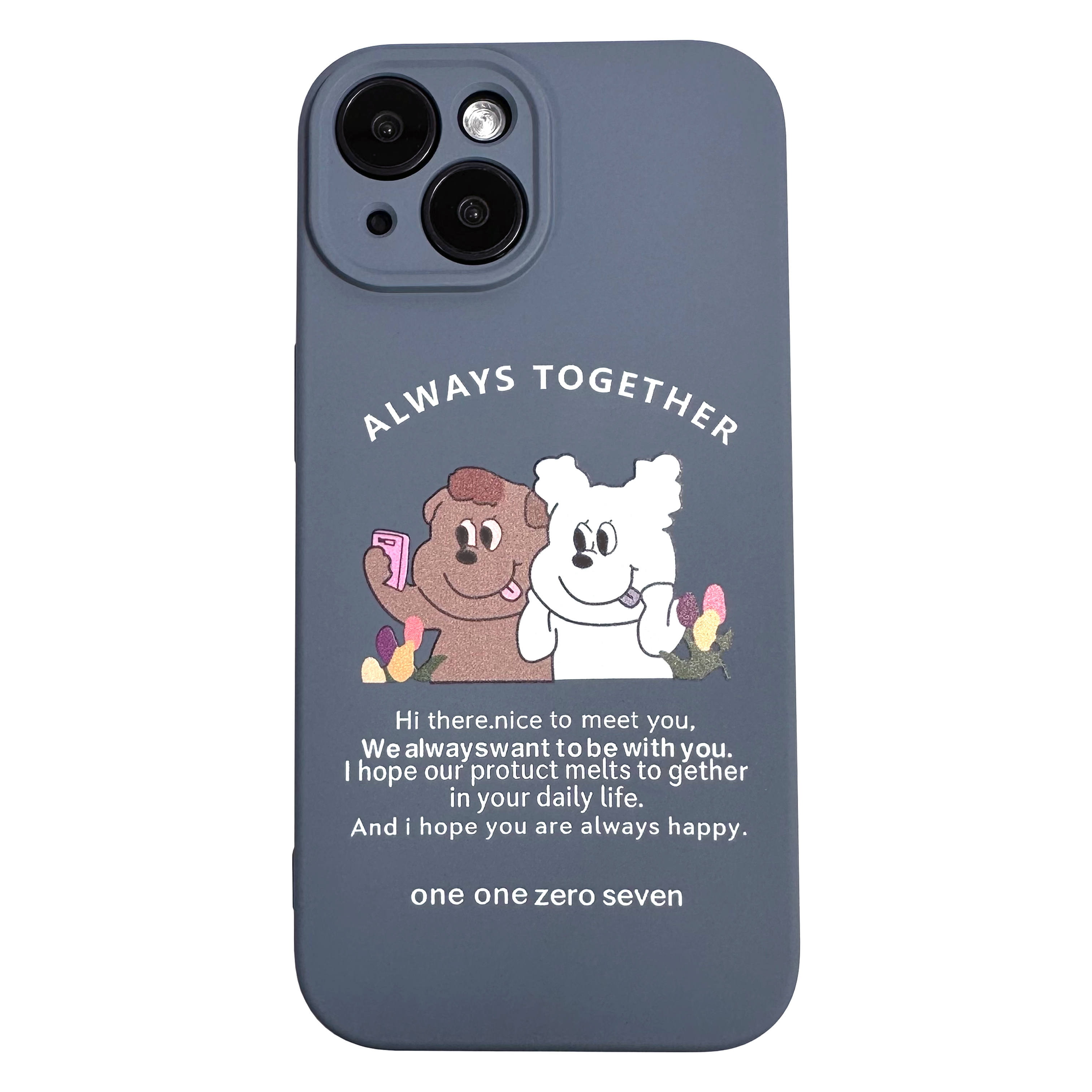1107 イルイルゴンチル iPhone15 iPhone14 iPhone13 iPhoneSE ケース  韓国 キャラクター ワンワンゼロセブン アイフォンケース 液晶保護フィルム付き | ブランド登録なし | 01
