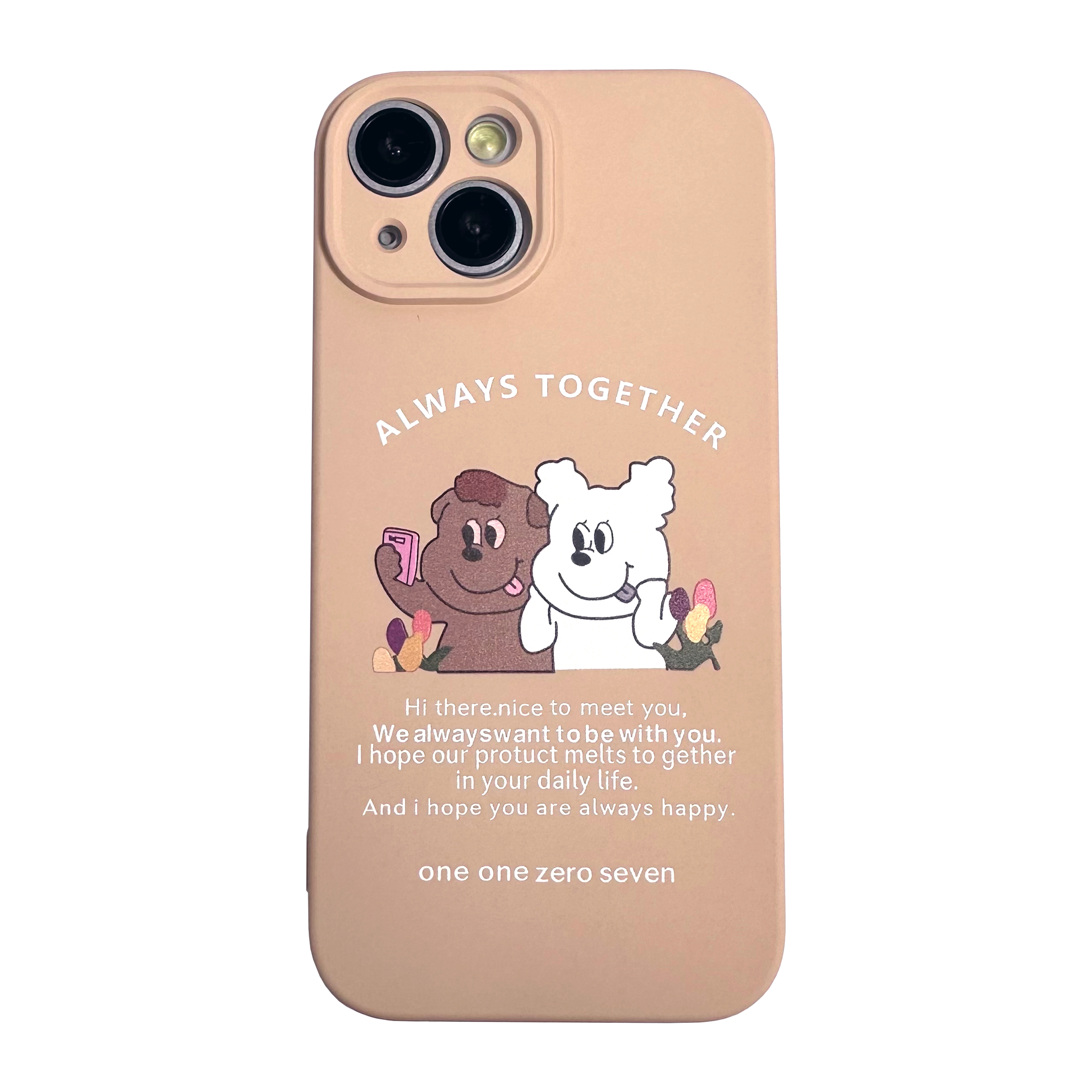 1107 イルイルゴンチル iPhone15 iPhone14 iPhone13 iPhoneSE ケース  韓国 キャラクター ワンワンゼロセブン アイフォンケース 液晶保護フィルム付き | ブランド登録なし | 02