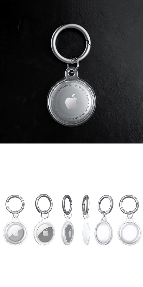 キーホルダー・アクリルキーホルダー Apple AirTag AirTag用 クリア キーホルダー 全6色 防水 エアタグ 透明 GPS 追跡