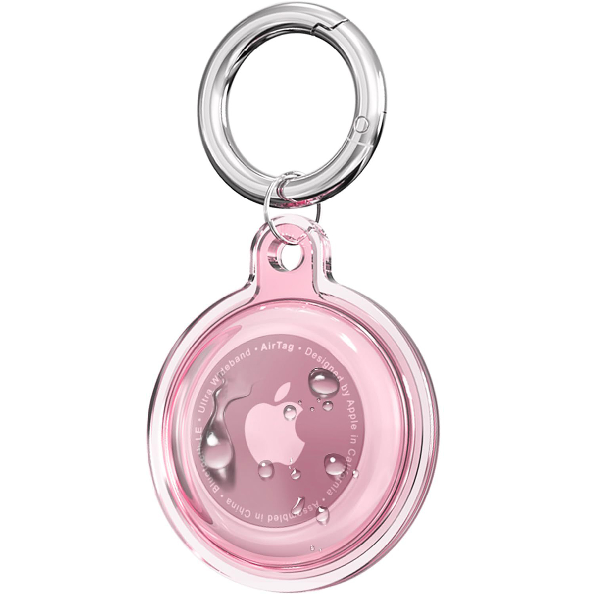 AirTag用 クリア キーホルダー 全6色 防水 エアタグ 透明 GPS 追跡
