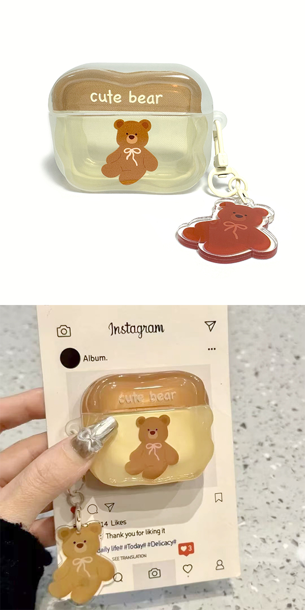 アニマル AirPods Pro 第3世代 ケース チャーム付き クリア素材 動物