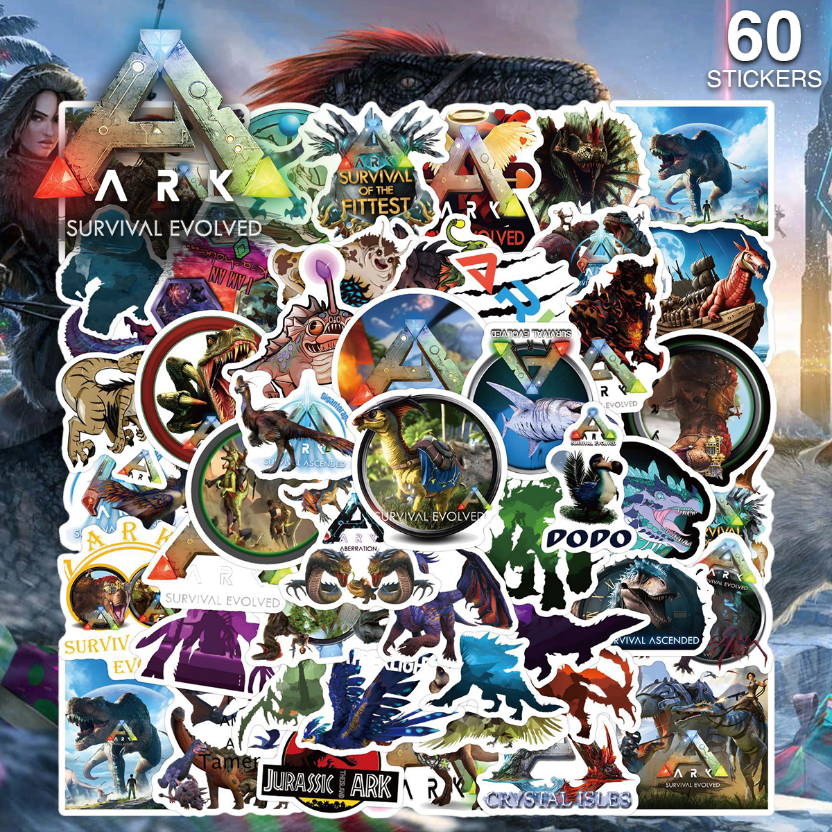 アーク サバイバル エボルブド ステッカー 60枚セット PVC 防水 シール