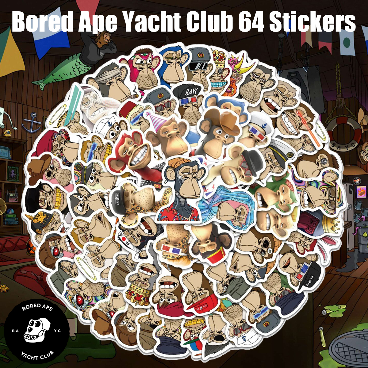 ビットコイン ドージコイン BAYC ステッカー 50枚セット PVC 防水 シール 柴犬 キャラクター 仮想通貨 Bitcoin Doge coin  投資 イーロンマスク アルトコイン NFT