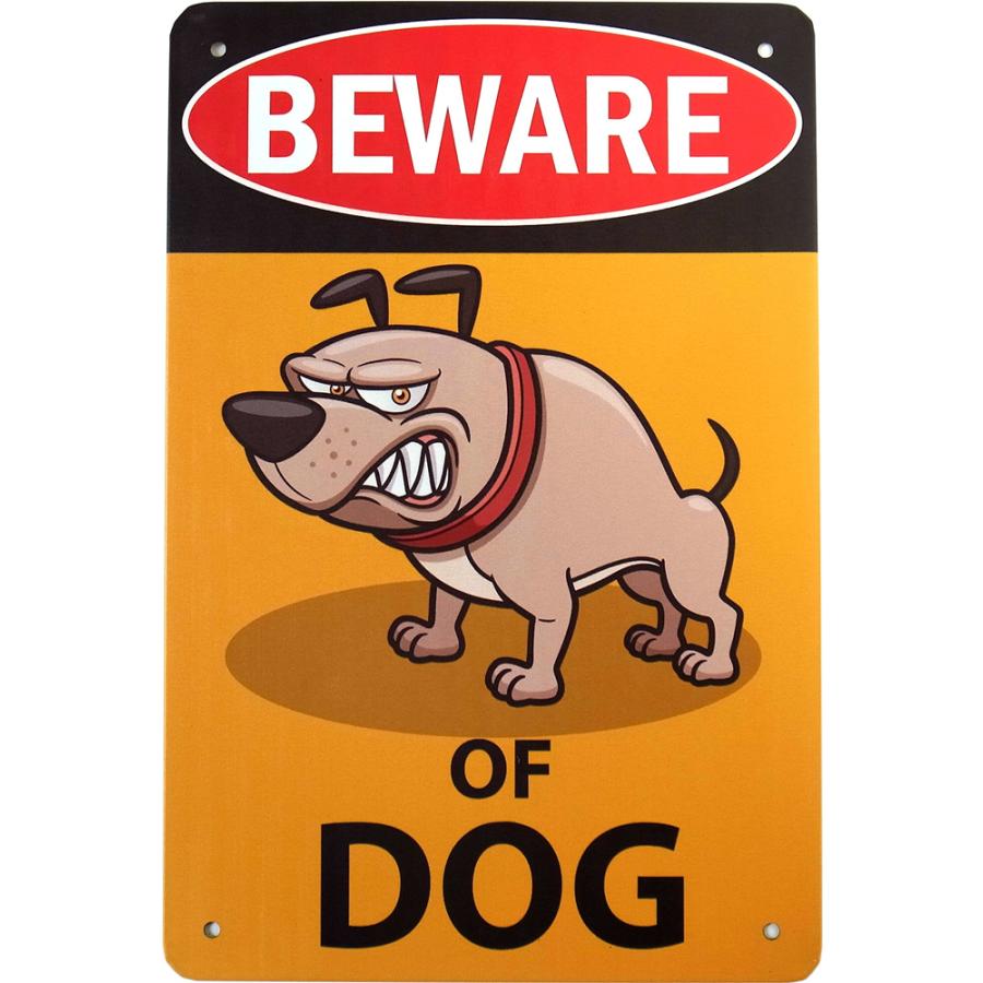 犬に注意 ブリキ看板 20cm×30cm アメリカ USA 番犬注意 猛犬注意 ペット持ち込み禁止 警告 サインボード :beware-tin-01:LUPO  - 通販 - Yahoo!ショッピング