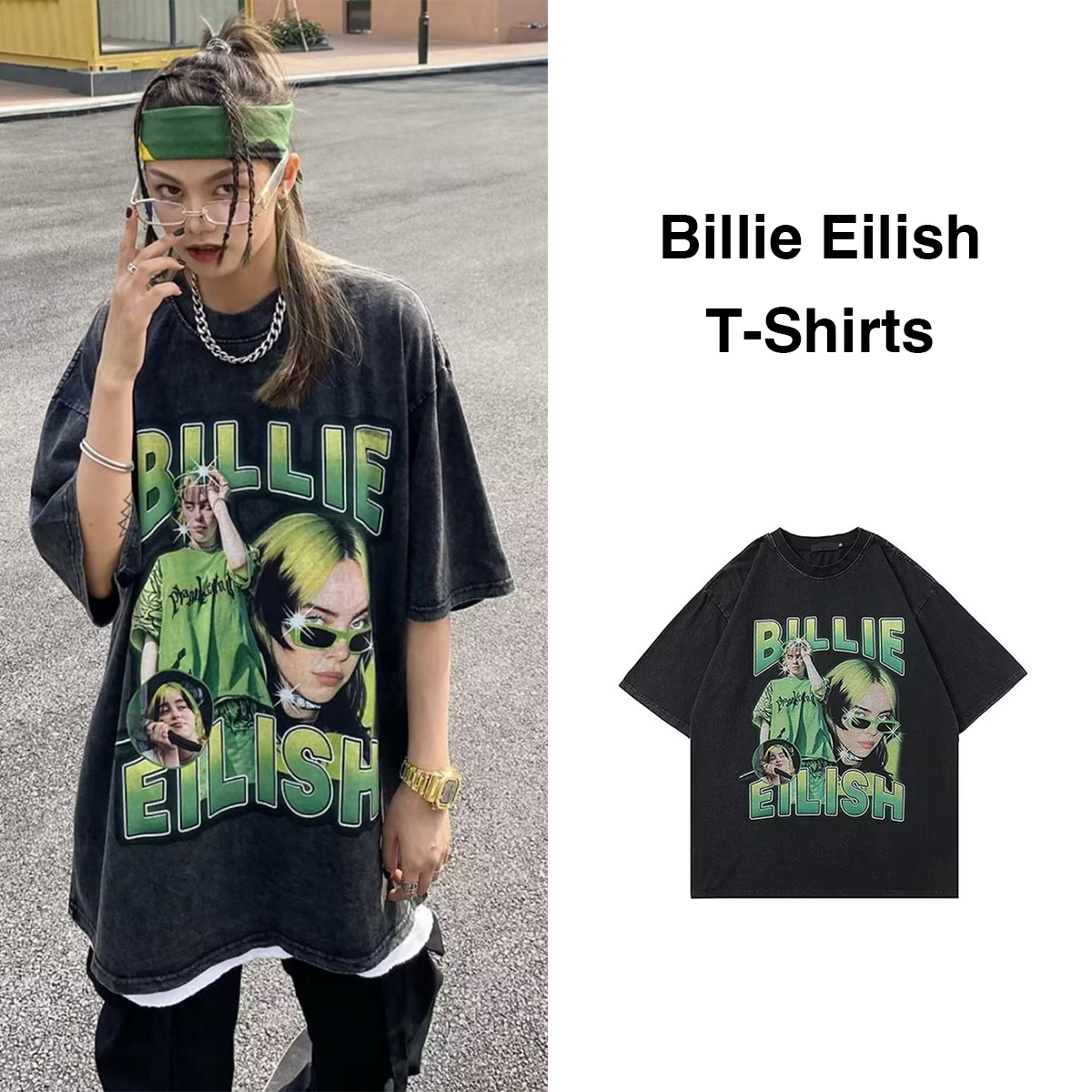 ビリーアイリッシュ Tシャツ アッシュブラック Billie Eilish
