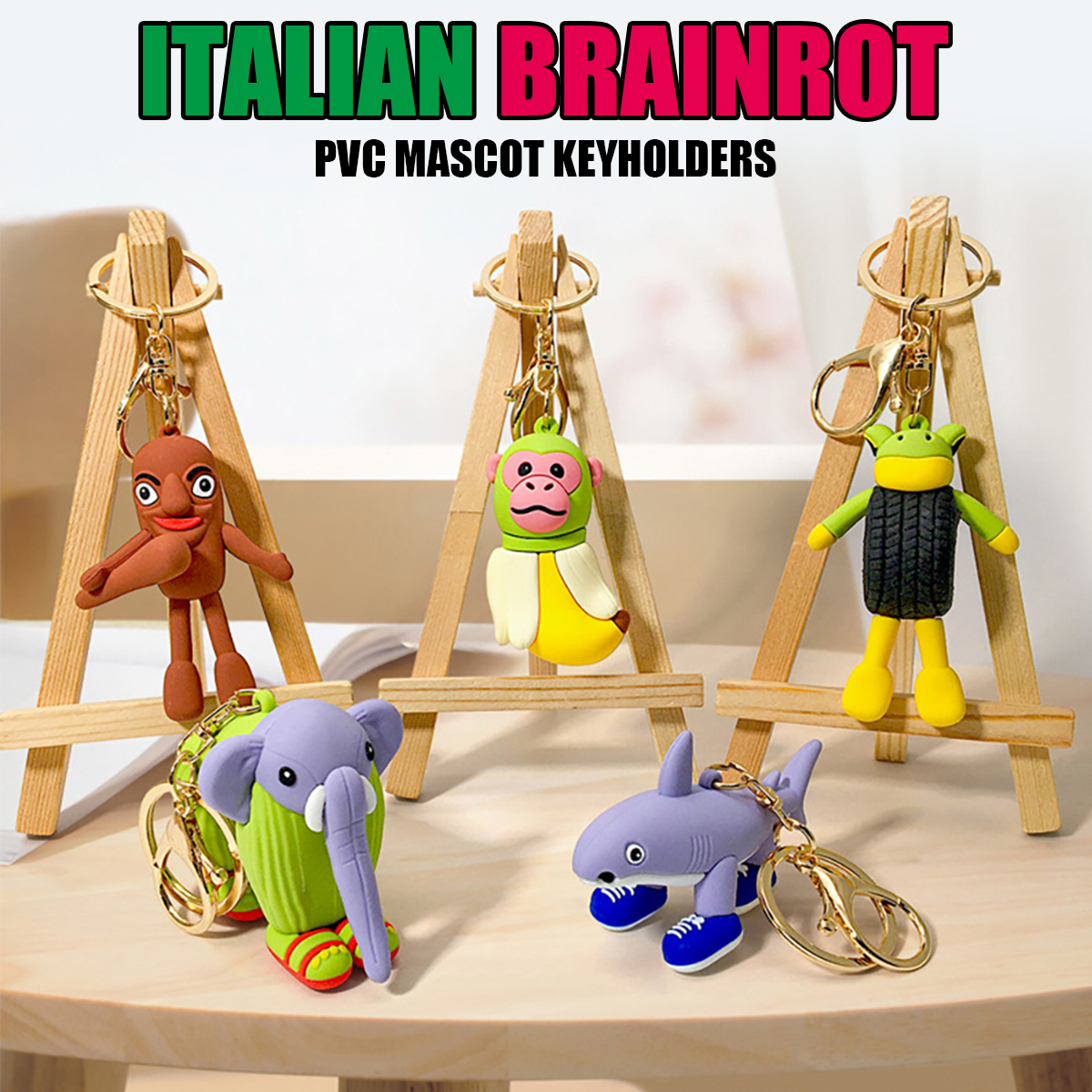 イタリアン ブレインロット マスコット キーホルダー PVC Italian