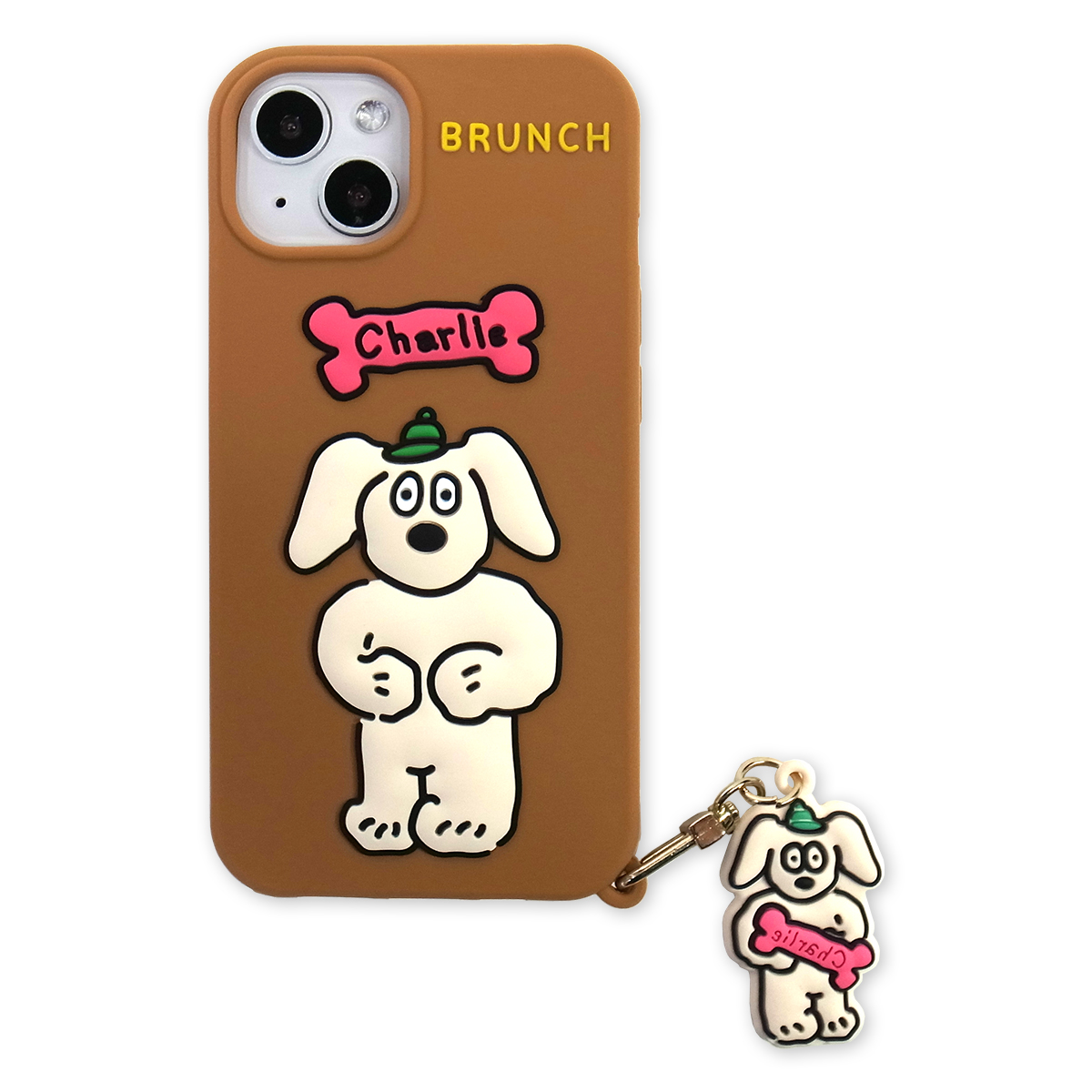 ブランチブラザー iPhone14 iPhone13 iPhoneSE iPhone8 ケース チャーム付き BRUNCH BROTHER イヌ クマ  韓国 キャラクター カバー アイフォンケース