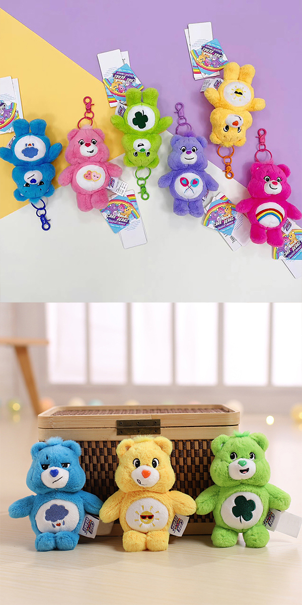 ケアベア ぬいぐるみ キーホルダー 全6色 Care Bears 鳴き笛付き 押し