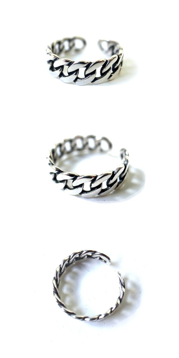 シルバー チェーンリング 10号 #203JEWELRY チェーンリング、シルバー925,ノットリングRS-09ジェンダーレス