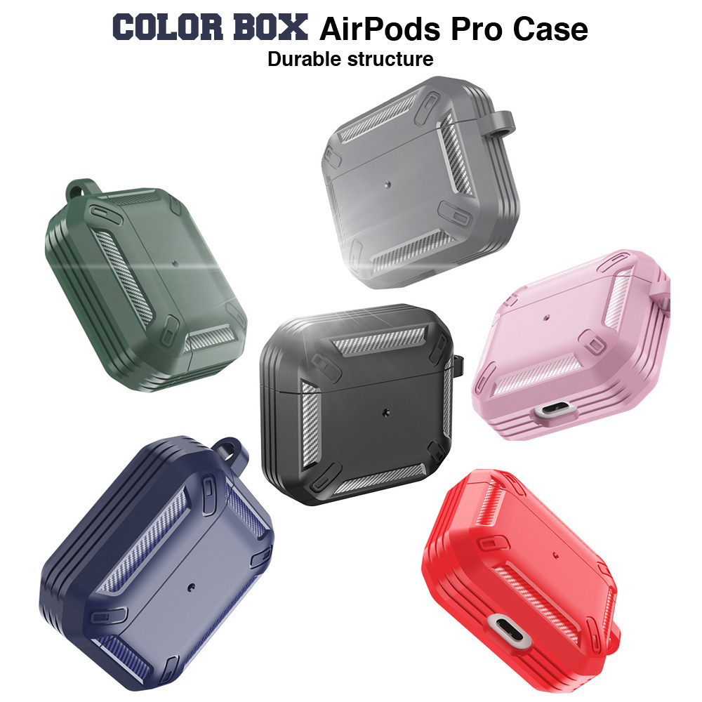 SALE カラー ボックス AirPods Pro ケース カラビナ付き エアポッズ 