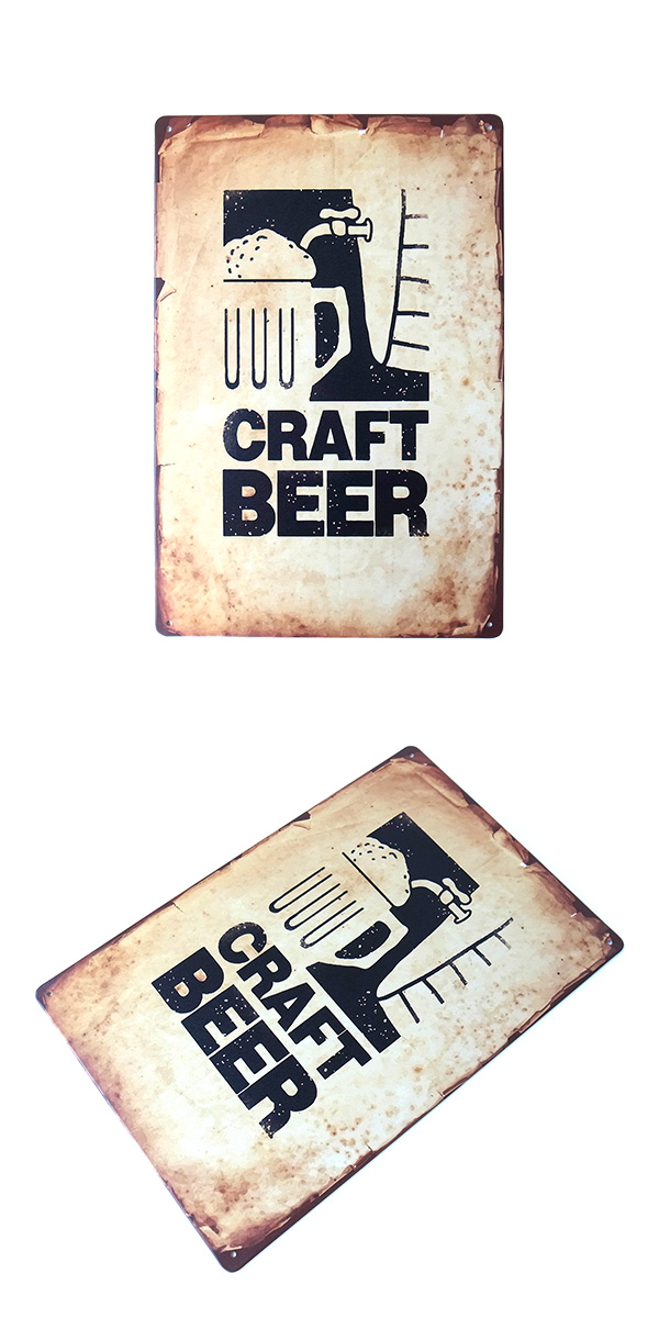 クラフト ビール ブリキ看板 20cm×30cm Craft beer お酒 アメリカン雑貨 サインボード サインプレート バー レストラン