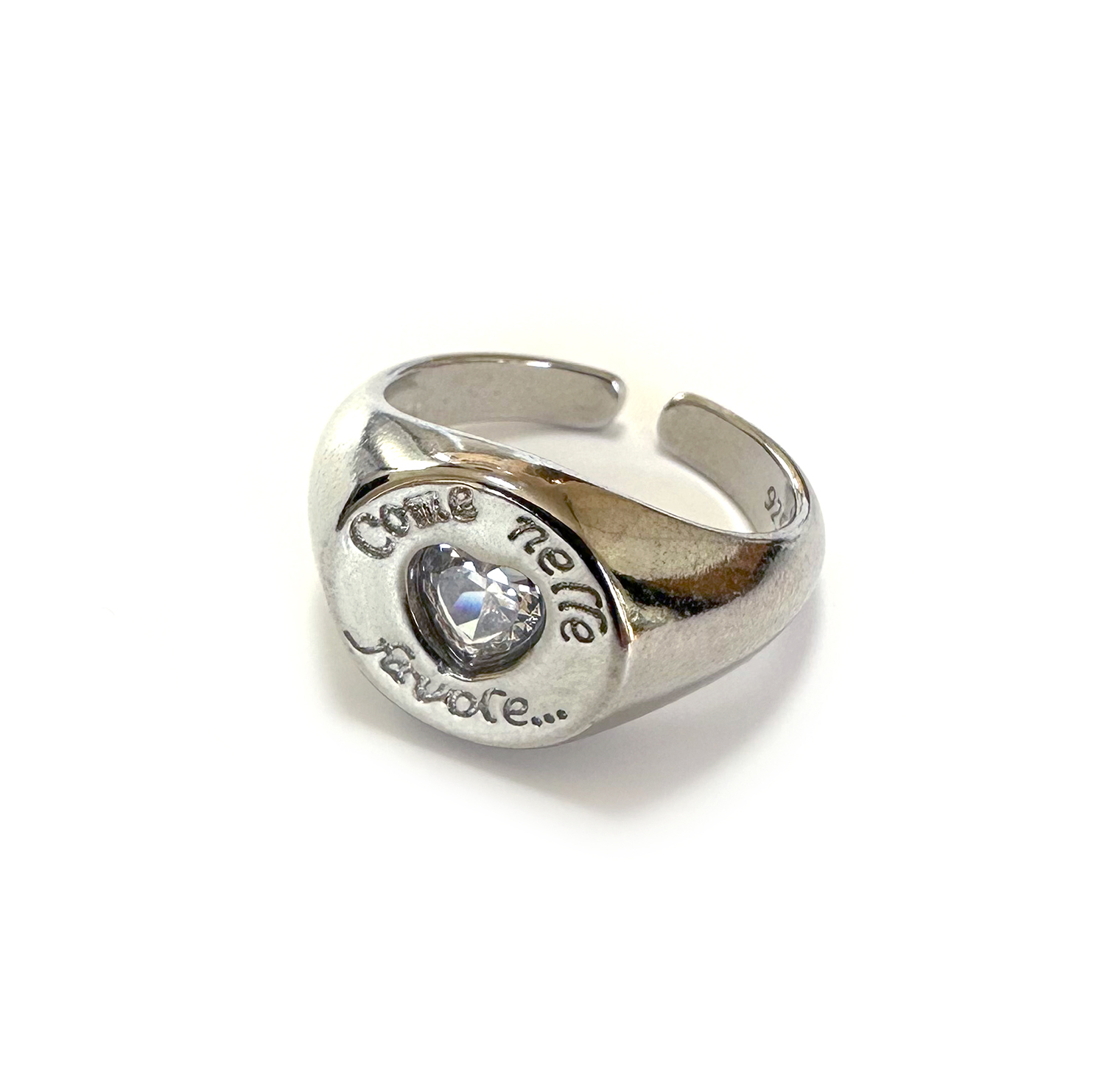 クリスタル ラインストーン シルバー リング 指輪 Silver925 純銀