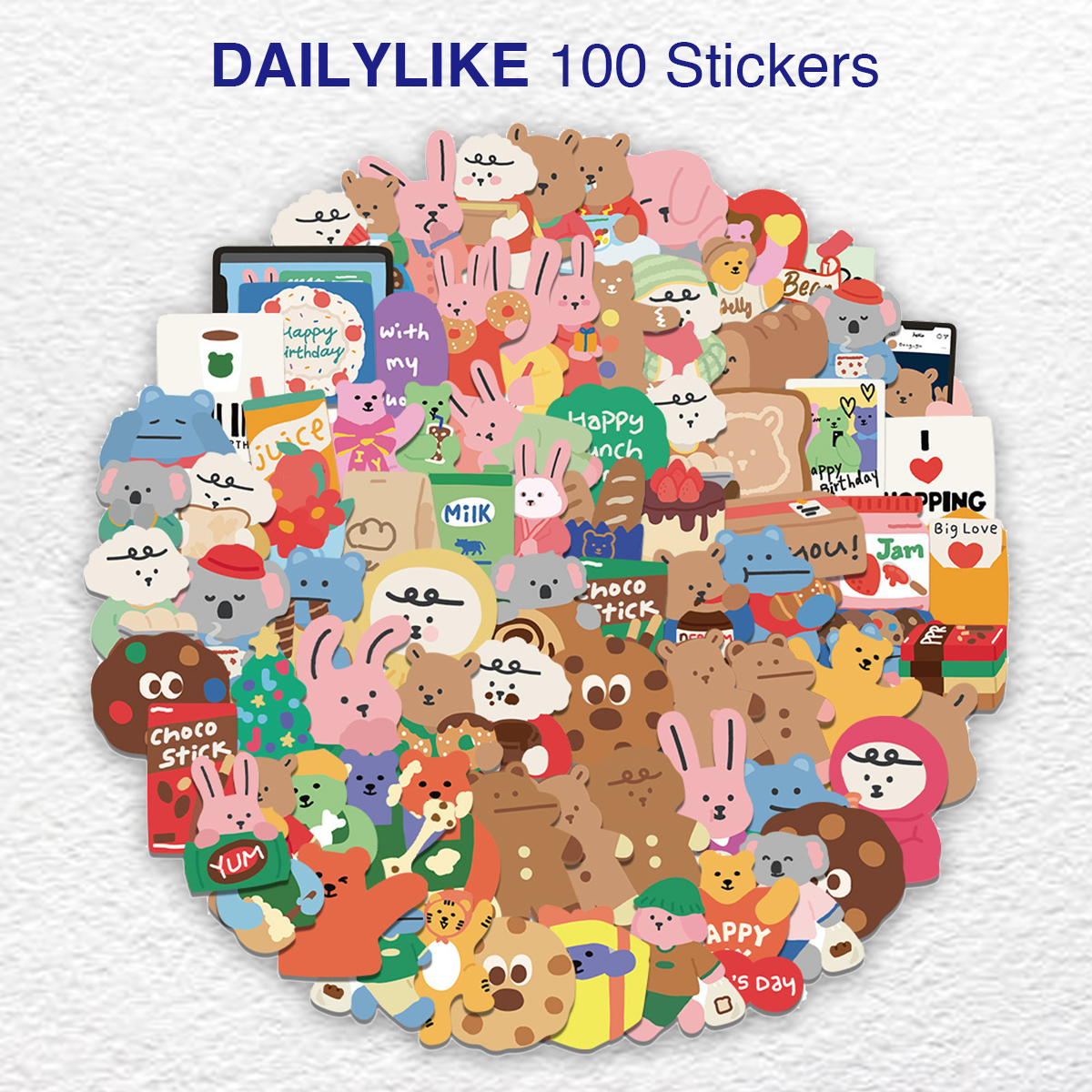 Dailylike ステッカー 100枚セット デイリーライク 韓国 雑貨 防水