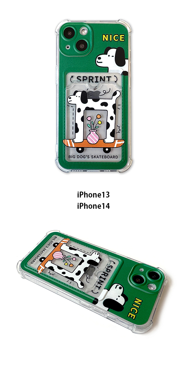 ドッグ スケートボード iPhone13 iPhone14Pro ケース カード