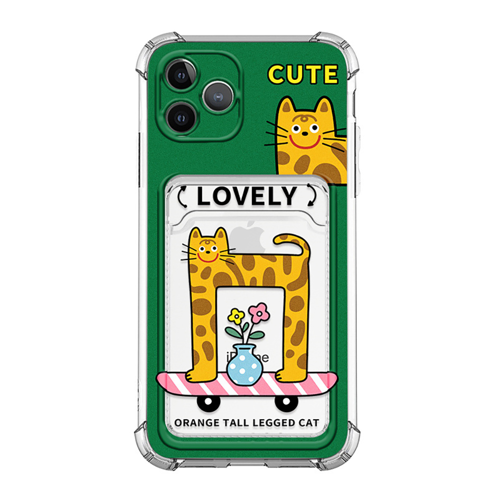 犬猫キャラクター iPhone用ケース ドッグ&キャット スケートボード iPhone13 iPhone14 iPhone15