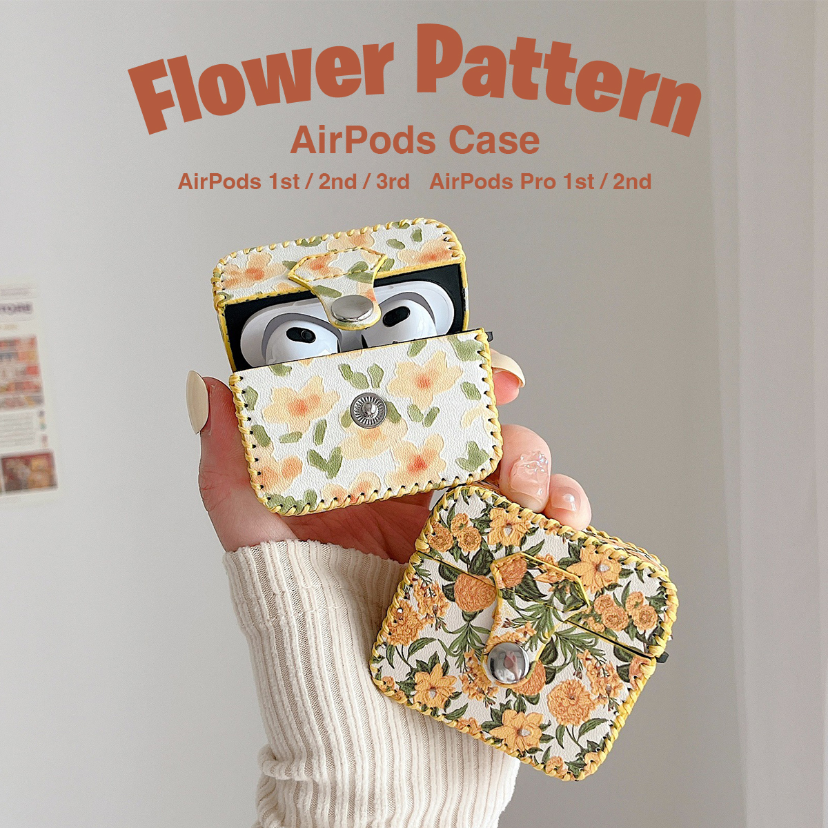 花柄AirPodsケース_1