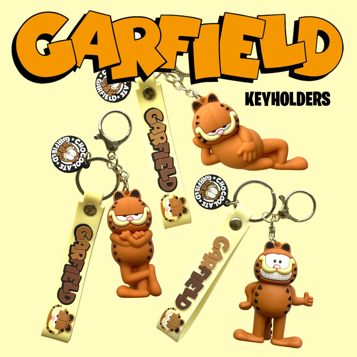 ガーフィールド マスコット キーホルダー 全3種 Garfield アニメ