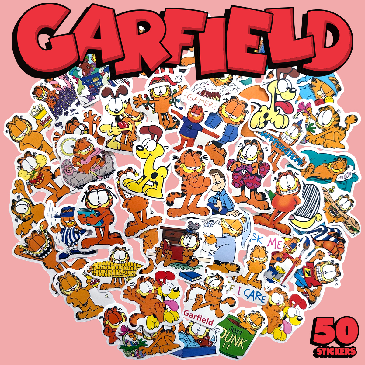 ガーフィールド ステッカー 50枚セット PVC 防水 シール Garfield 猫
