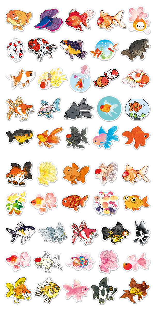  金魚 ステッカー2