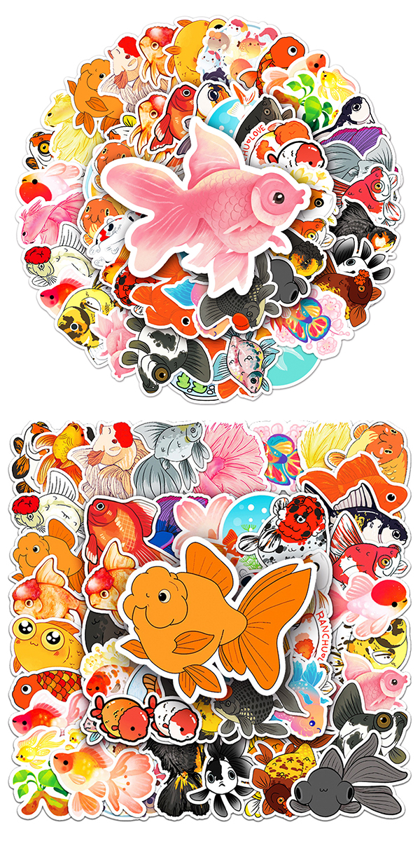  金魚 ステッカー3