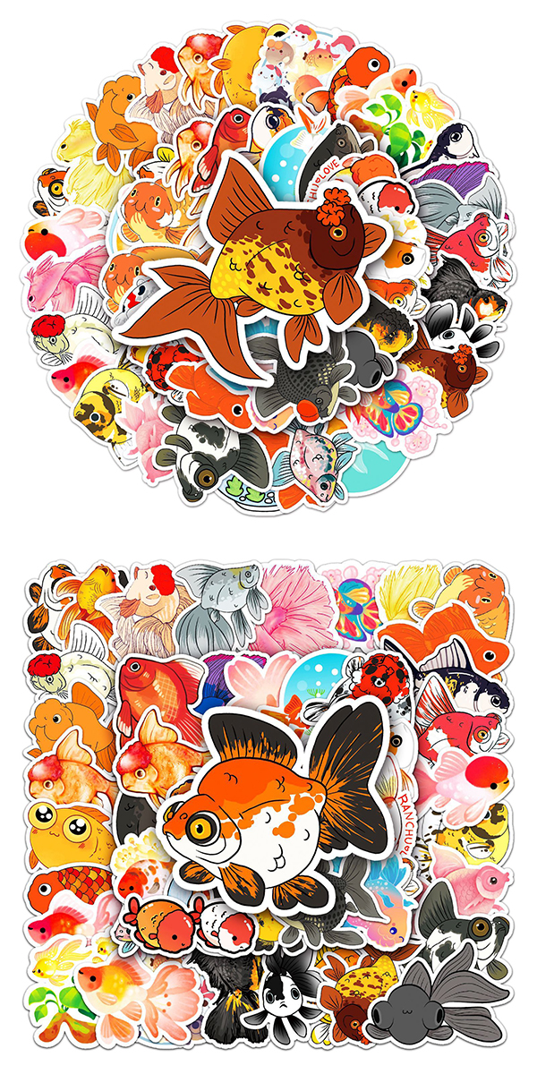  金魚 ステッカー4