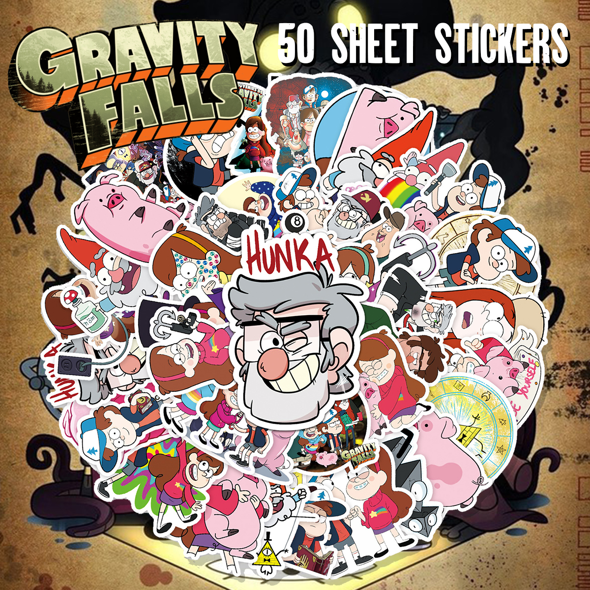 Gravity Falls ステッカー 50枚 クリスマス プレゼント 怪奇 - その他