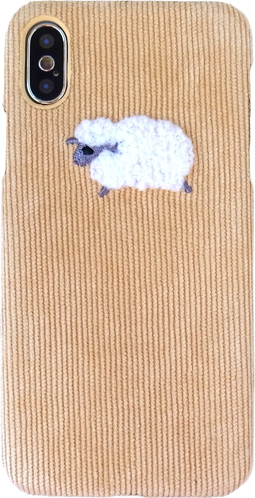 SALE コーデュロイ 動物刺繍 iPhoneXR ケース 液晶フィルム付  トイプードル ひつじ ペンギン アイフォンケース｜lupo｜03