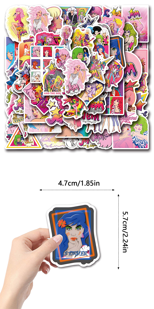 Jem ジェム＆ホログラムズ ステッカー 57枚セット PVC 防水 シール