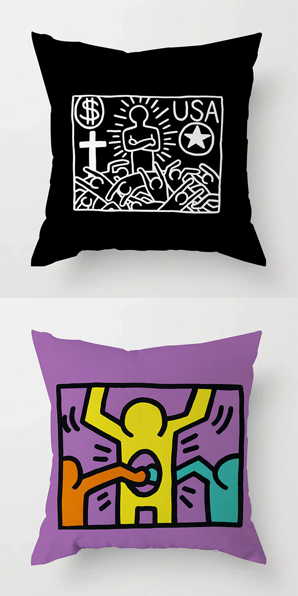 4枚セット キースヘリング クッションカバー 45×45cm Ver.2 KEITH