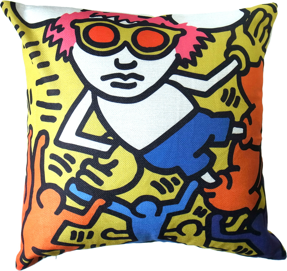 キースヘリング クッション カバー 45×45cm 全5種 Keith Haring ポップアート インテリア 雑貨 ソファ ベッド｜lupo｜05