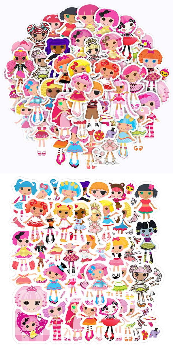 ララループシー Lalaloopsy ステッカー 50枚セット PVC 防水 シール