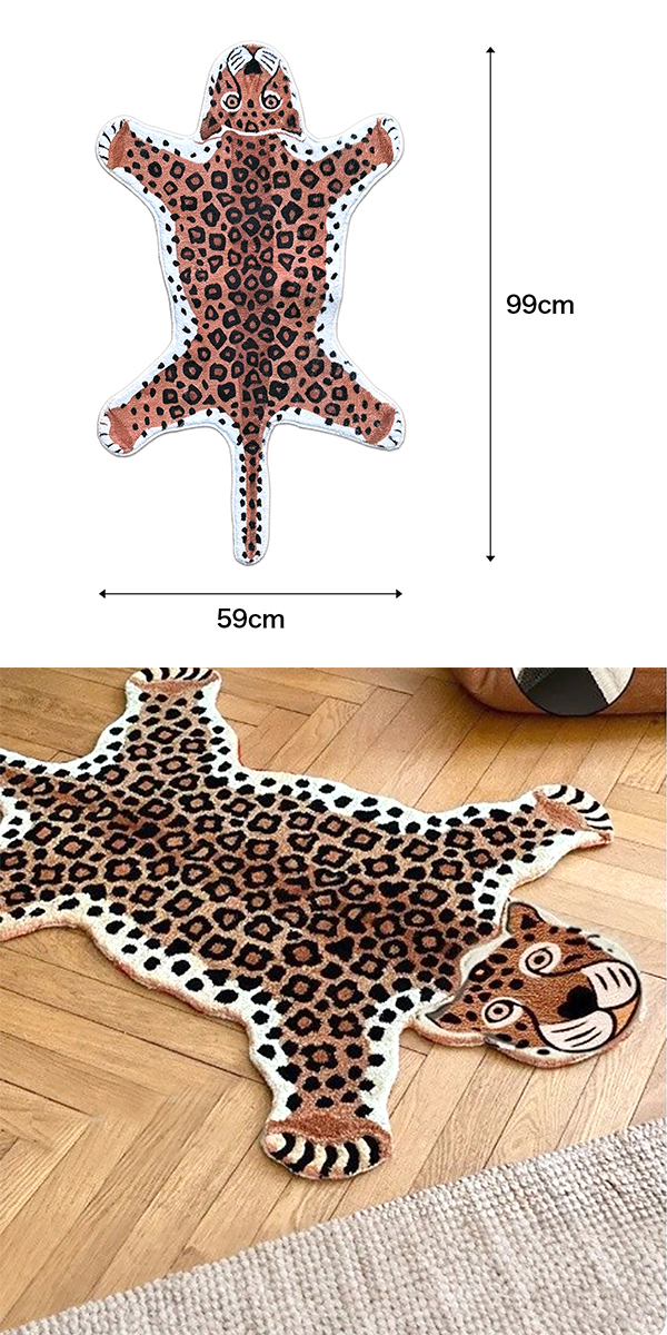 レオパード ラグマット 99×59cm ラグ 豹柄 ヒョウ柄 チベタンタイガー